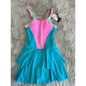 NEW UNIQUEBELLA Women's Colorblock Quick Dry One Piece Swimsuit Size S